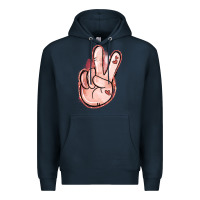 Navy Floral Argyle Peace Sign Premium Hoodie - Jasminsmagicworld