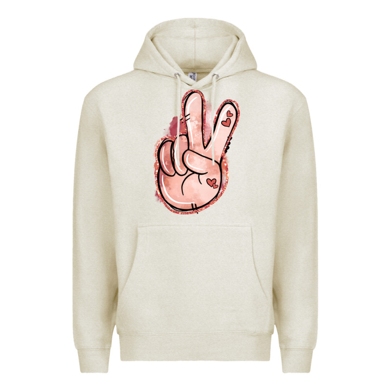 Floral Argyle Peace Sign Premium Hoodie by Jasminsmagicworld | Teevron