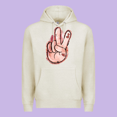 Floral Argyle Peace Sign Premium Hoodie Designed By Jasminsmagicworld