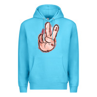 Ocean Blue Floral Argyle Peace Sign Premium Hoodie - Jasminsmagicworld