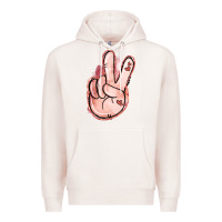 Pale Pink Floral Argyle Peace Sign Premium Hoodie - Jasminsmagicworld