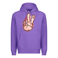 Purple Floral Argyle Peace Sign Premium Hoodie - Jasminsmagicworld