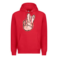 Red Floral Argyle Peace Sign Premium Hoodie - Jasminsmagicworld