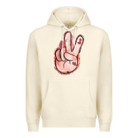 Sandshell Floral Argyle Peace Sign Premium Hoodie - Jasminsmagicworld