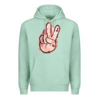 Seafoam Floral Argyle Peace Sign Premium Hoodie - Jasminsmagicworld