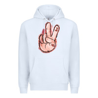 White Floral Argyle Peace Sign Premium Hoodie - Jasminsmagicworld
