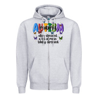 Heather Grey autism mama Zipper Hoodie - MaliasSmallBusiness