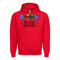 Red autism mama Zipper Hoodie - MaliasSmallBusiness