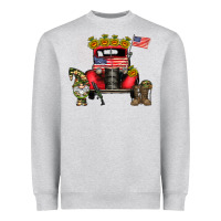Heather Grey america soldier truck Heavyweight Sweatshirt - CowhideDigitalArt