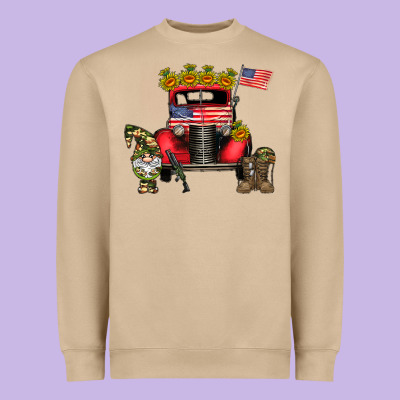 America Soldier Truck Heavyweight Sweatshirt Designed By Cowhidedigitalart