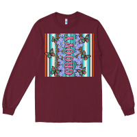 Burgundy groovy with flowers and Butterflies Long Sleeve Tee - Artiststas