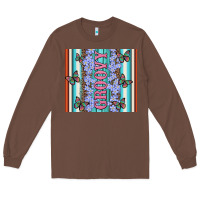 Chestnut groovy with flowers and Butterflies Long Sleeve Tee - Artiststas