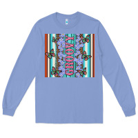 Colony Blue groovy with flowers and Butterflies Long Sleeve Tee - Artiststas