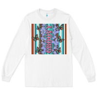 White groovy with flowers and Butterflies Long Sleeve Tee - Artiststas