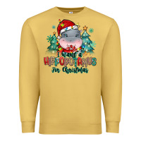 Antique Gold i want a hippopotamus for christmas Premium Sweatshirt - MaliasSmallBusiness