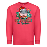 Cardinal i want a hippopotamus for christmas Premium Sweatshirt - MaliasSmallBusiness