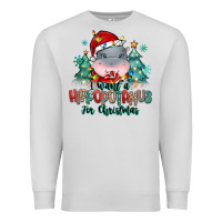 Dove Grey i want a hippopotamus for christmas Premium Sweatshirt - MaliasSmallBusiness