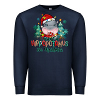 Navy i want a hippopotamus for christmas Premium Sweatshirt - MaliasSmallBusiness