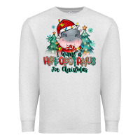Oatmeal Heather i want a hippopotamus for christmas Premium Sweatshirt - MaliasSmallBusiness