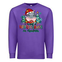 Purple i want a hippopotamus for christmas Premium Sweatshirt - MaliasSmallBusiness