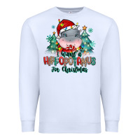 White i want a hippopotamus for christmas Premium Sweatshirt - MaliasSmallBusiness