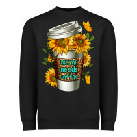Black Mama Needs Coffee Cup Heavyweight Sweatshirt - FaDigitalArtStudio