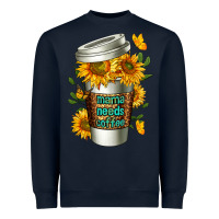 Navy Mama Needs Coffee Cup Heavyweight Sweatshirt - FaDigitalArtStudio