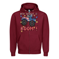 Burgundy 4th of july png, monster truck Zipper Hoodie - MaliasSmallBusiness