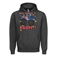 Charcoal Heather 4th of july png, monster truck Zipper Hoodie - MaliasSmallBusiness