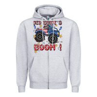 Heather Grey 4th of july png, monster truck Zipper Hoodie - MaliasSmallBusiness