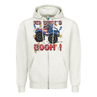 Oatmeal Heather 4th of july png, monster truck Zipper Hoodie - MaliasSmallBusiness
