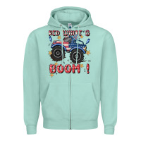 Seafoam 4th of july png, monster truck Zipper Hoodie - MaliasSmallBusiness