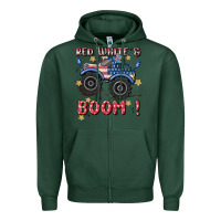 Sports Green 4th of july png, monster truck Zipper Hoodie - MaliasSmallBusiness