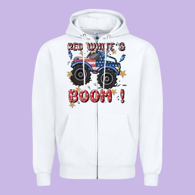 4th Of July Png, Monster Truck Zipper Hoodie Designed By Maliassmallbusiness
