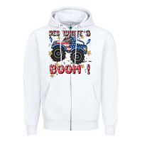 White 4th of july png, monster truck Zipper Hoodie - MaliasSmallBusiness