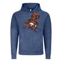 Vintage Denim Christmas crawfish Vintage Hoodie - FaDigitalArtStudio