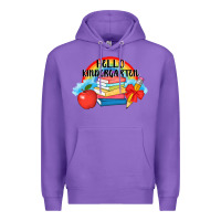 Purple back to school hello kindergarten 3200x2400 Premium Hoodie - AdoDesignShop