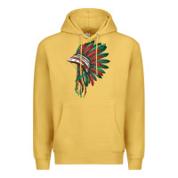 Antique Gold american flag indian headdress Premium Hoodie - BarkalooDesign