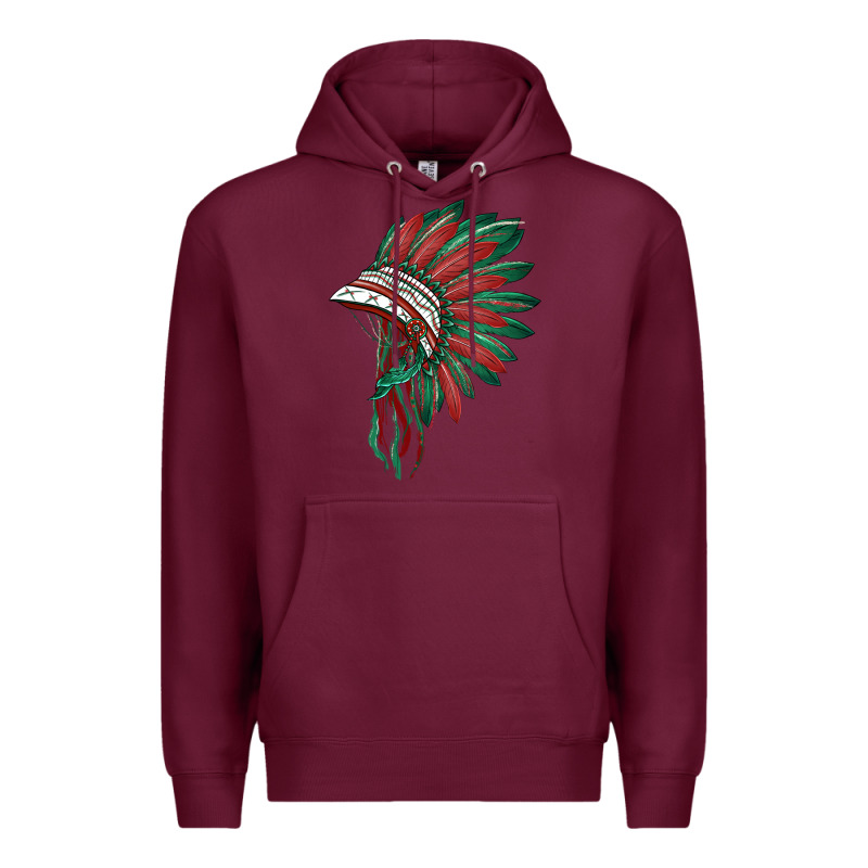 American Flag Indian Headdress Premium Hoodie by BarkalooDesign | Teevron