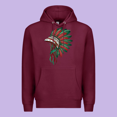 American Flag Indian Headdress Premium Hoodie Designed By Barkaloodesign