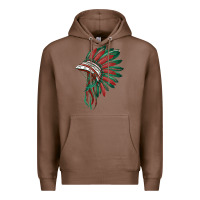 Chestnut american flag indian headdress Premium Hoodie - BarkalooDesign