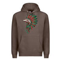 Coffee american flag indian headdress Premium Hoodie - BarkalooDesign
