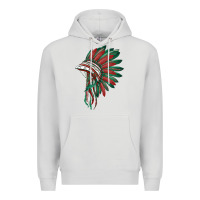 Dove Grey american flag indian headdress Premium Hoodie - BarkalooDesign