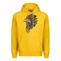 Lemon american flag indian headdress Premium Hoodie - BarkalooDesign