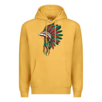 Mustard american flag indian headdress Premium Hoodie - BarkalooDesign