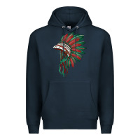 Navy american flag indian headdress Premium Hoodie - BarkalooDesign