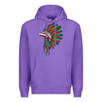 Purple american flag indian headdress Premium Hoodie - BarkalooDesign