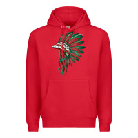 Red american flag indian headdress Premium Hoodie - BarkalooDesign
