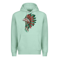 Seafoam american flag indian headdress Premium Hoodie - BarkalooDesign