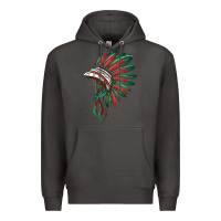 Smoke american flag indian headdress Premium Hoodie - BarkalooDesign